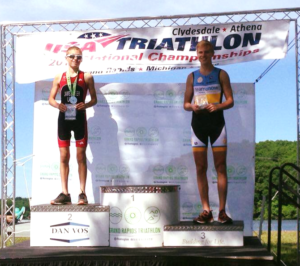 Andrew took second in the 19 and under category of the sprint distance at GR Tri 